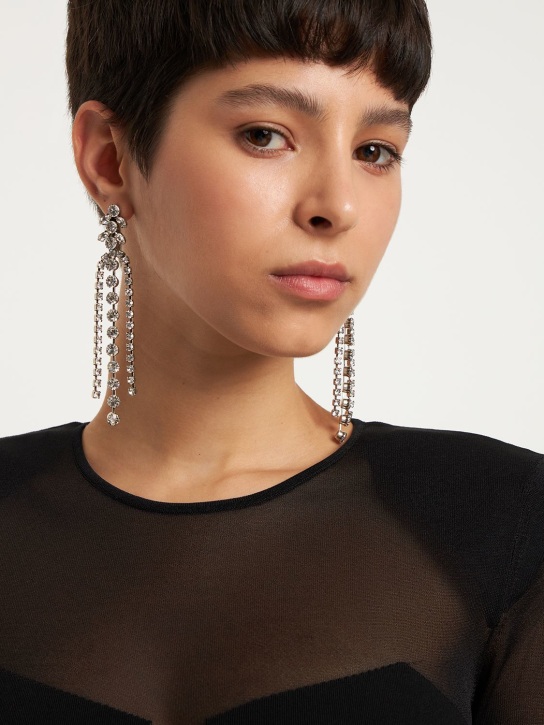 Isabel Marant: Spotlight crystal pendant earrings - Silver - women_1 | Luisa Via Roma
