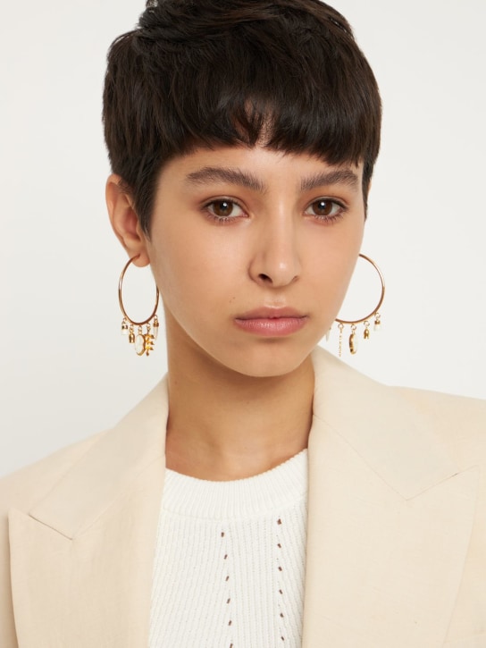 Isabel Marant: New It's All Right hoop earrings - Ecru/Gold - women_1 | Luisa Via Roma