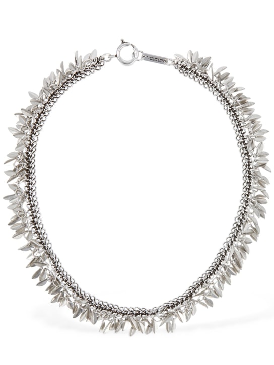 Isabel Marant: Pretty Leaf necklace - Silver - women_0 | Luisa Via Roma