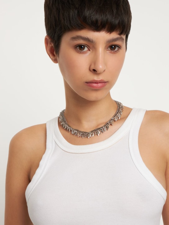 Isabel Marant: Pretty Leaf necklace - Silver - women_1 | Luisa Via Roma