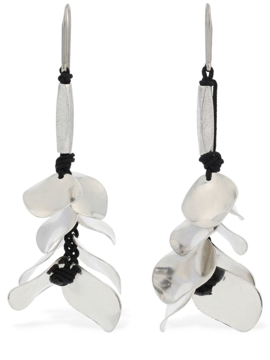 Isabel Marant: Pretty Leaf pendant earrings - Black/Silver - women_0 | Luisa Via Roma