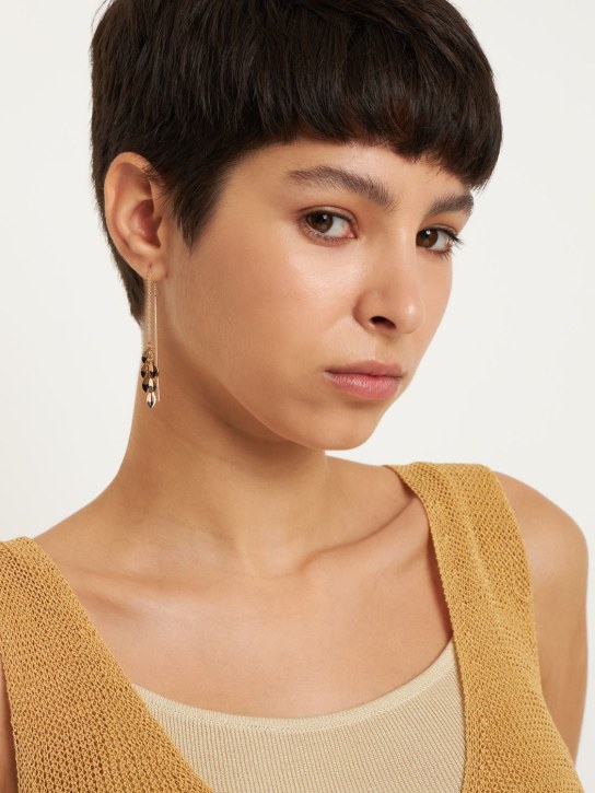 Isabel Marant: Half Color Leaf pendant earrings - Black/Gold - women_1 | Luisa Via Roma