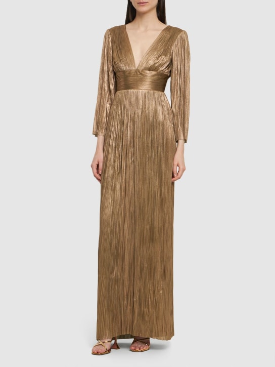 Maria Lucia Hohan: Pandora silk tulle long dress - Gold - women_1 | Luisa Via Roma