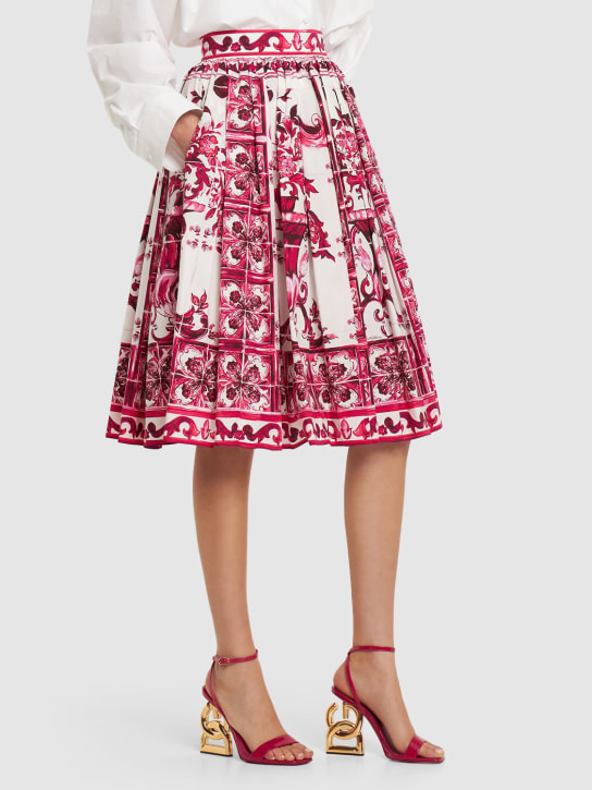 Dolce&Gabbana: 105毫米Keira漆皮凉鞋 - 桃红色 - women_1 | Luisa Via Roma
