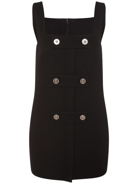 Versace: Cavalry viscose twill mini dress - Black - women_0 | Luisa Via Roma