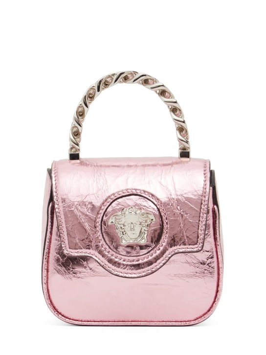 Versace: Micro Medusa leather top handle bag - women_0 | Luisa Via Roma