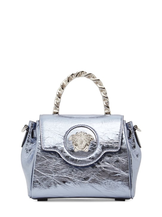 Versace: Petit sac à main en cuir Medusa - Lavande - women_0 | Luisa Via Roma