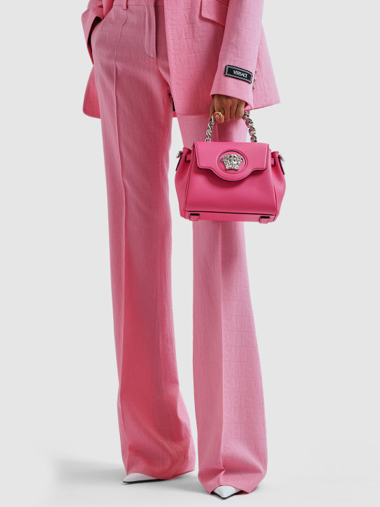 Versace: 메두사 가죽 스몰 탑핸들백 - Flamingo - women_1 | Luisa Via Roma
