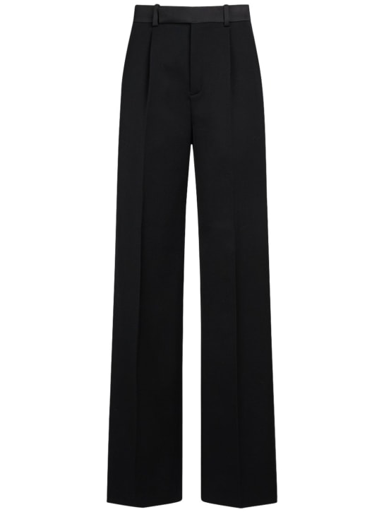 Saint Laurent: Tailored wool pants - Black - women_0 | Luisa Via Roma