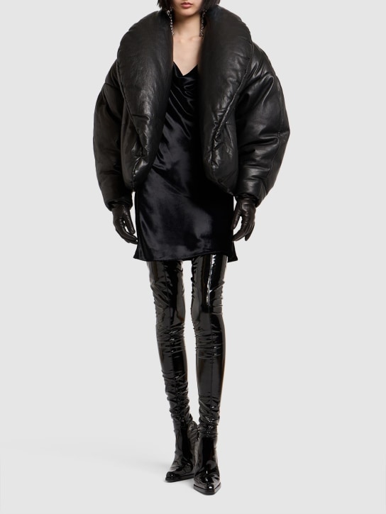 Saint Laurent: Casual leather bomber jacket - Black - women_1 | Luisa Via Roma
