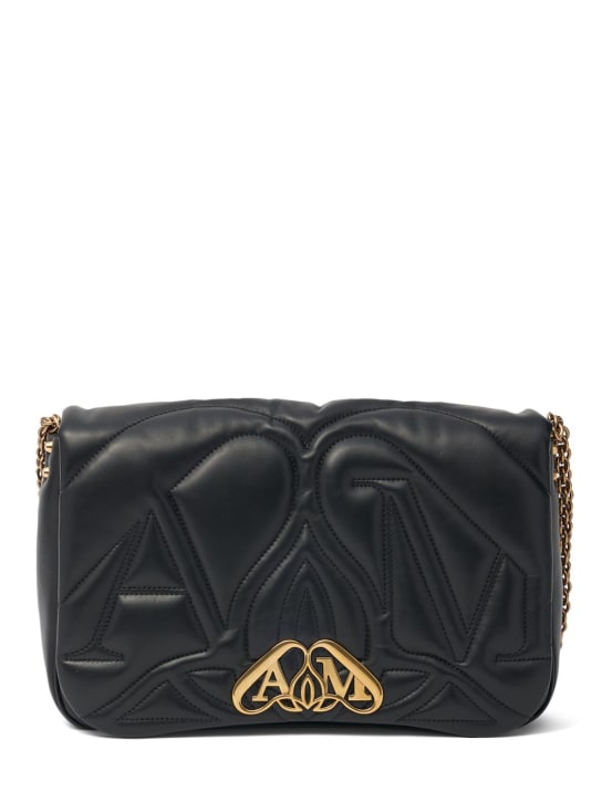 Alexander McQueen: The Seal leather shoulder bag - Black - women_0 | Luisa Via Roma