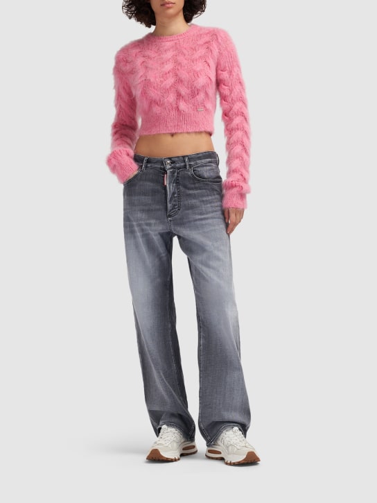 Dsquared2: San Diego denim flared high rise jeans - women_1 | Luisa Via Roma