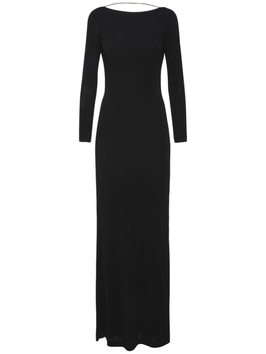 Dsquared2: Vestido largo de jersey de viscosa - Negro - women_0 | Luisa Via Roma