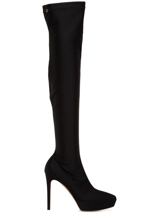 Gianvito Rossi: 85mm Stretch lycra over-the-knee boots - Black - women_0 | Luisa Via Roma