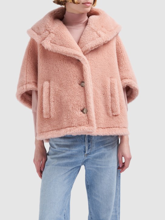 Max Mara: Cambusa wool blend short sleeved coat - Blush - women_1 | Luisa Via Roma