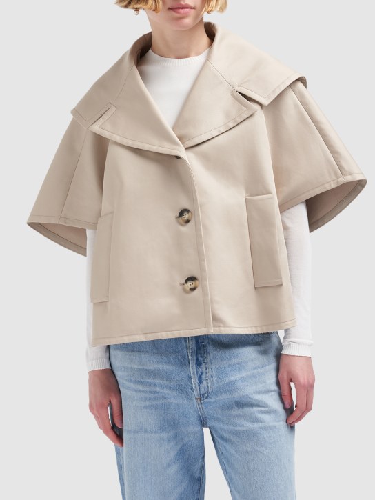 Max Mara: Canossa cotton short sleeved coat - Cacha - women_1 | Luisa Via Roma