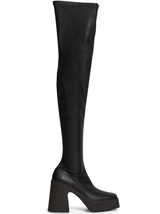 Stella McCartney: 115mm Skyla Alter stretch boots - Black - women_0 | Luisa Via Roma