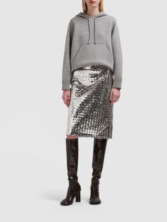 Bottega Veneta: Relaxed fit cashmere blend hoodie - Light Grey - women_1 | Luisa Via Roma