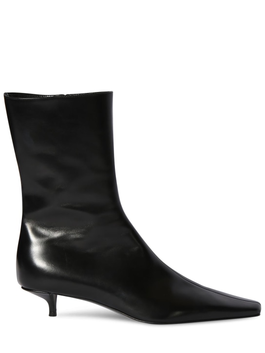 The Row: 35mm Shrimpton leather boots - Black - women_0 | Luisa Via Roma