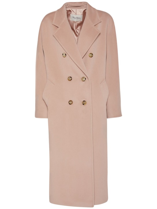 Max Mara: Madame double breasted wool long coat - Pink Blush - women_0 | Luisa Via Roma