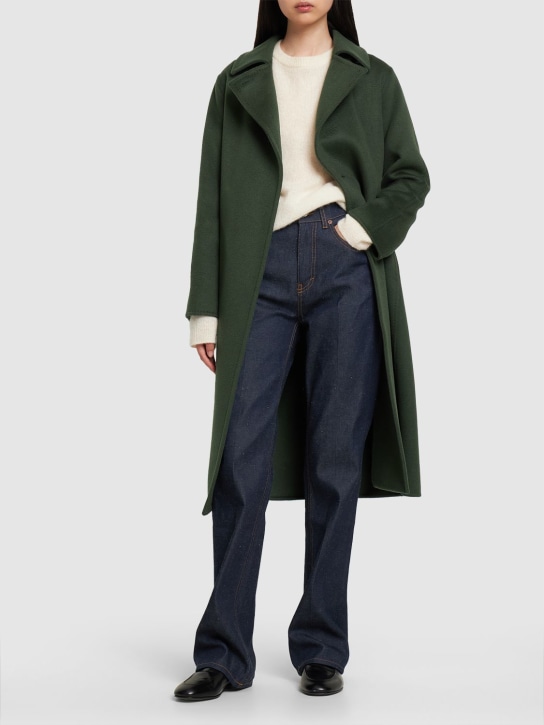 Max Mara: Manuela1 belted cashmere double coat - Dk Green - women_1 | Luisa Via Roma
