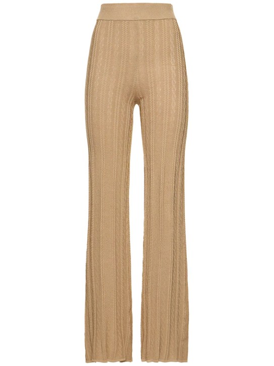Remain: Pantalones rectos de viscosa stretch - Beige - women_0 | Luisa Via Roma