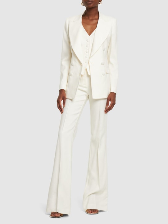 Etro: Wool & viscose twill blazer - White - women_1 | Luisa Via Roma