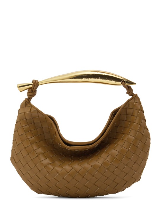 Bottega Veneta: Small Sardine leather top handle bag - Acorn - women_0 | Luisa Via Roma
