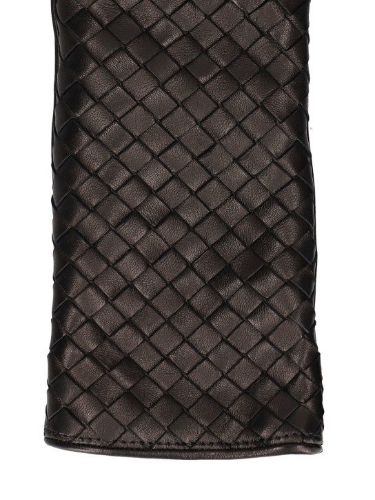 Bottega Veneta: Leather gloves - Black - women_1 | Luisa Via Roma