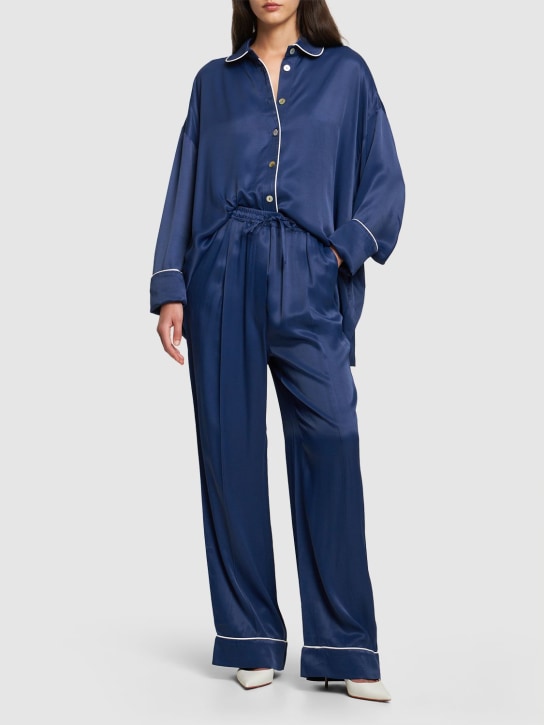 Sleeper: Pastelle oversized viscose pants - Blue - women_1 | Luisa Via Roma