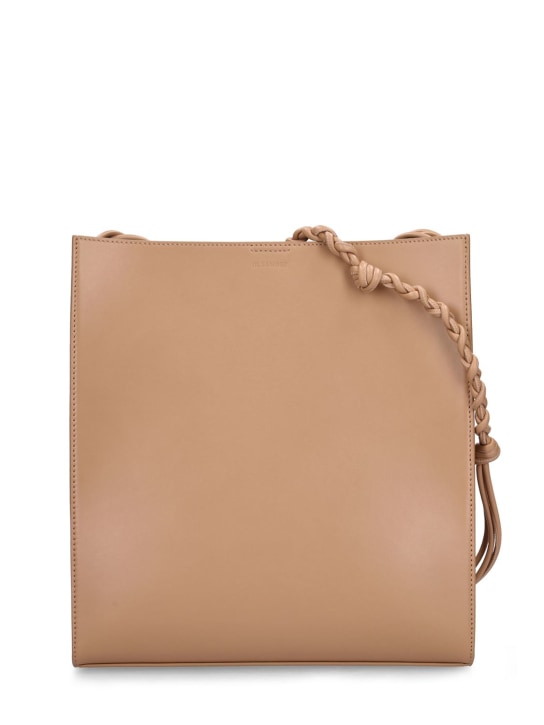 Jil Sander: Medium Tangle leather crossbody bag - Clay - men_0 | Luisa Via Roma