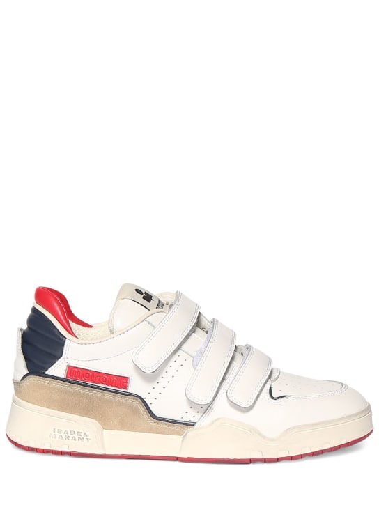 Isabel Marant: Oney low leather sneakers - Blue - women_0 | Luisa Via Roma