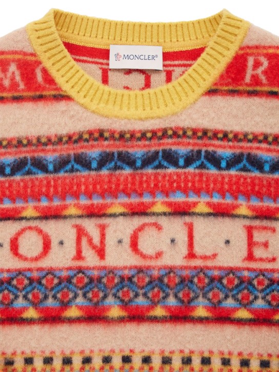 Moncler: Carded wool knit sweater - Multicolor - kids-boys_1 | Luisa Via Roma