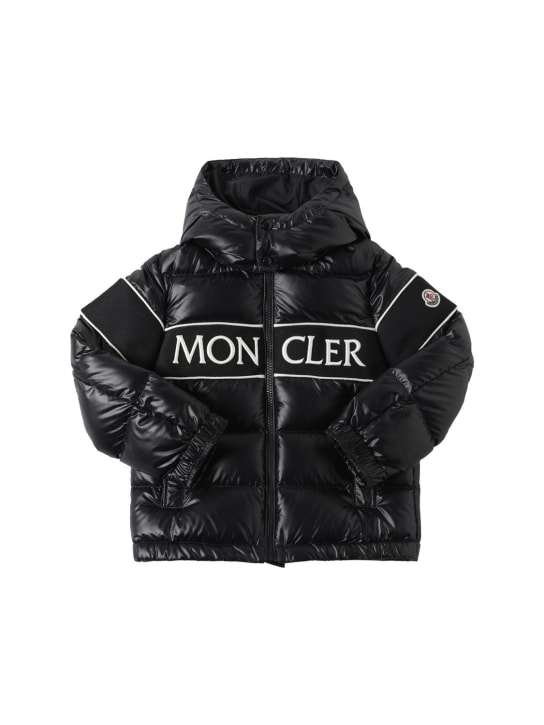 Moncler: Truyere 샤인 테크 다운 재킷 - 네이비 블루 - kids-boys_0 | Luisa Via Roma