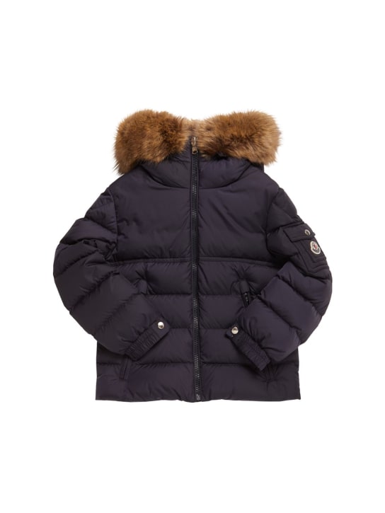 Moncler: New Byron 나일론 다운 재킷 - 네이비 블루 - kids-boys_0 | Luisa Via Roma