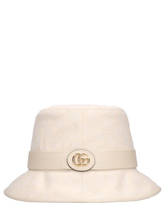 Gucci: GG Jago cotton blend canvas bucket hat - Ivory - women_0 | Luisa Via Roma
