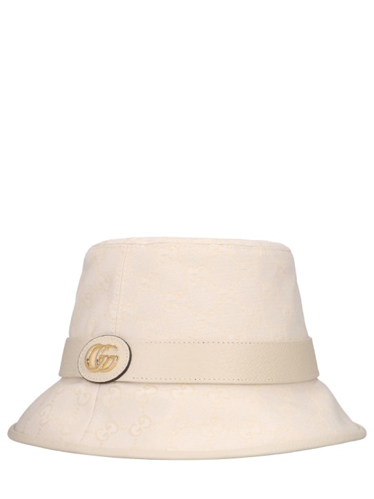 Gucci: GG Jago cotton blend canvas bucket hat - Ivory - women_1 | Luisa Via Roma