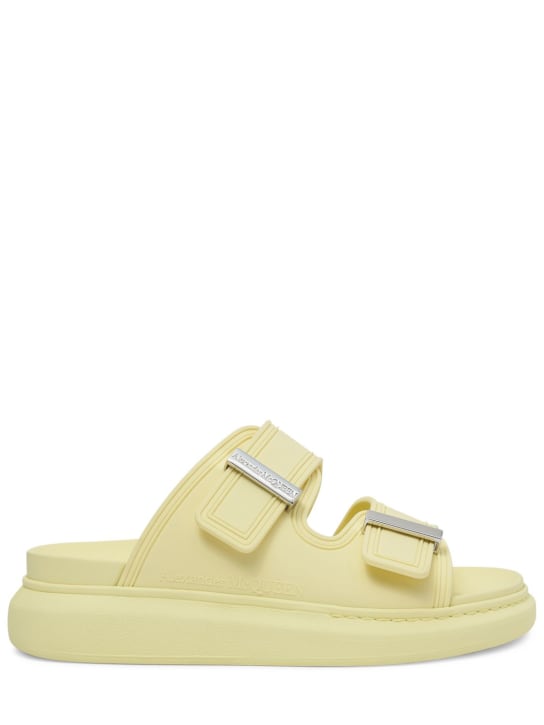 Alexander McQueen: 50mm Rubber slide sandals - Yellow - women_0 | Luisa Via Roma