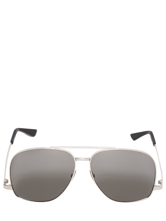 Saint Laurent: SL 653 Leon metal sunglasses - Silver - men_0 | Luisa Via Roma