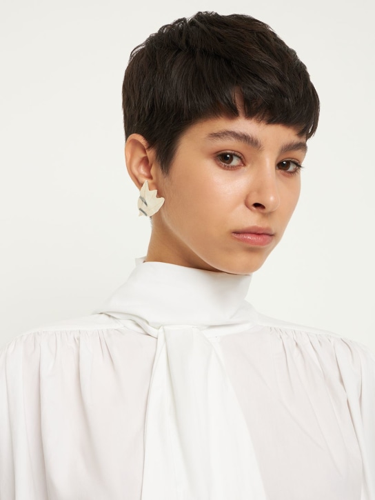 Jil Sander: Culture 2 stud earrings - Silver - women_1 | Luisa Via Roma