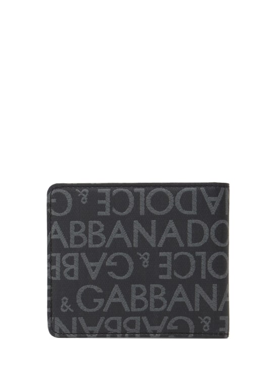 Dolce&Gabbana: Logo jacquard bifold wallet - men_1 | Luisa Via Roma