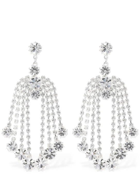 Magda Butrym: Crystal cascade drop earrings - Silver - women_0 | Luisa Via Roma