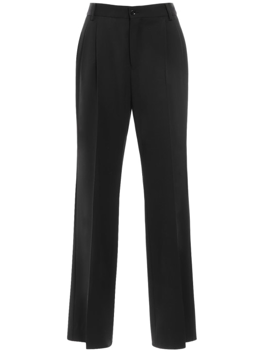 Dolce&Gabbana: Stretch wool high waist flared pants - Black - women_0 | Luisa Via Roma