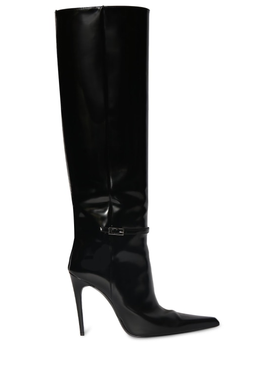 Saint Laurent: 110mm Vendome leather buckle boots - Schwarz - women_0 | Luisa Via Roma