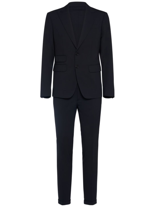 Dsquared2: London stretch wool suit - Navy - men_0 | Luisa Via Roma