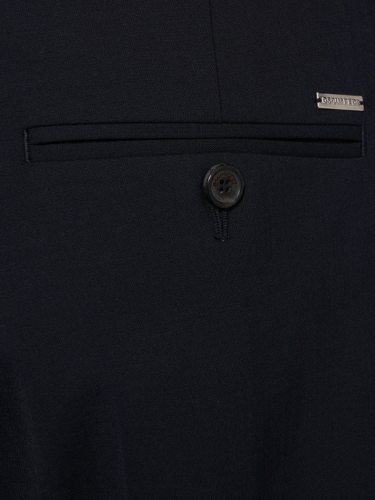 Dsquared2: Pantalones de lana stretch - Azul Marino - men_1 | Luisa Via Roma
