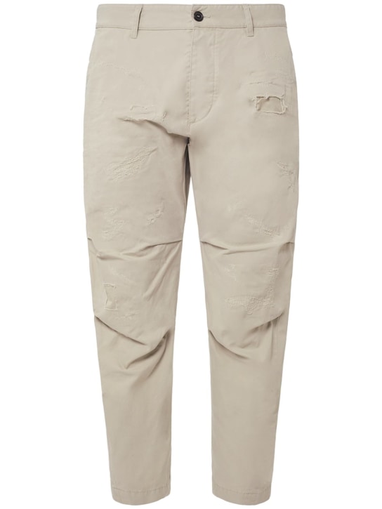 Dsquared2: Skipper cotton twill pants - Light Taupe - men_0 | Luisa Via Roma