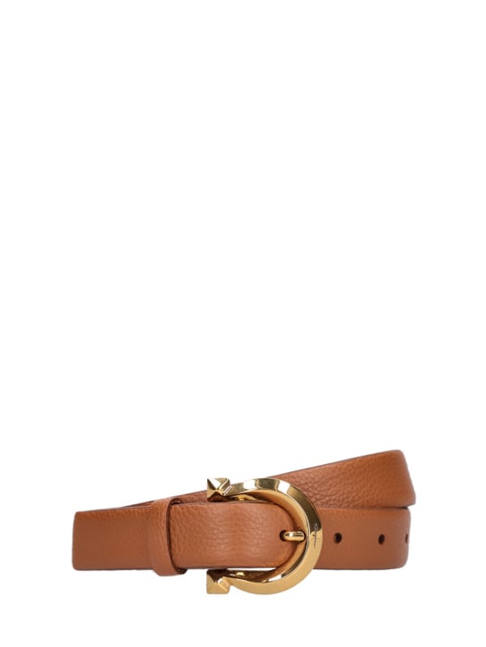 Ferragamo: 2.5cm Leather belt - Sella - women_0 | Luisa Via Roma
