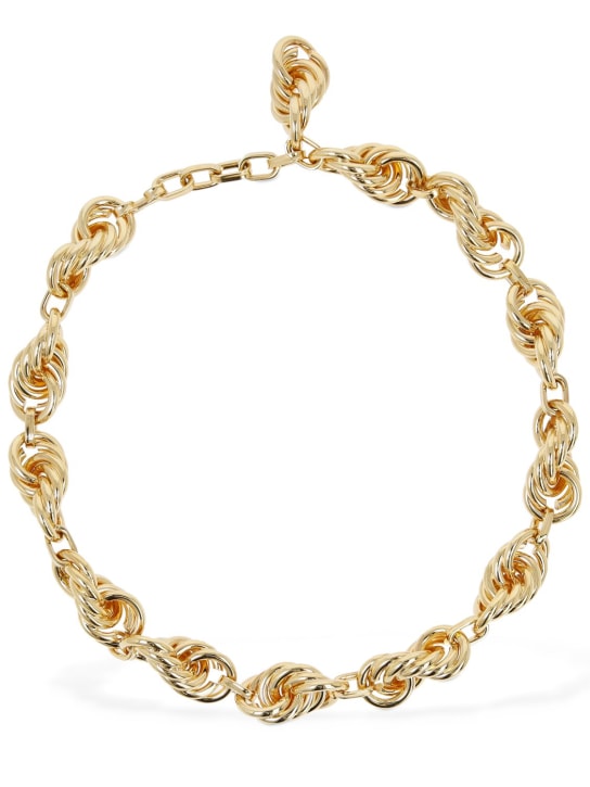 Jil Sander: Wrinkled chain necklace - Gold - women_0 | Luisa Via Roma