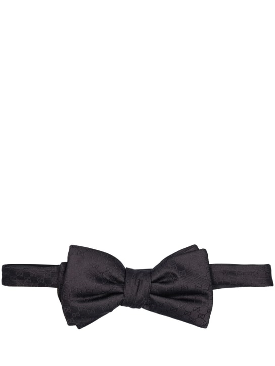 Gucci: GG silk bow tie - Black - men_0 | Luisa Via Roma
